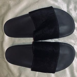 Black Givenchy Velour Slides